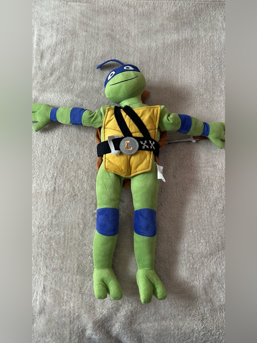 Teenage Mutant Ninja Turtles Leonardo Plush Stuffed Animal Turtle Green Blue 24”